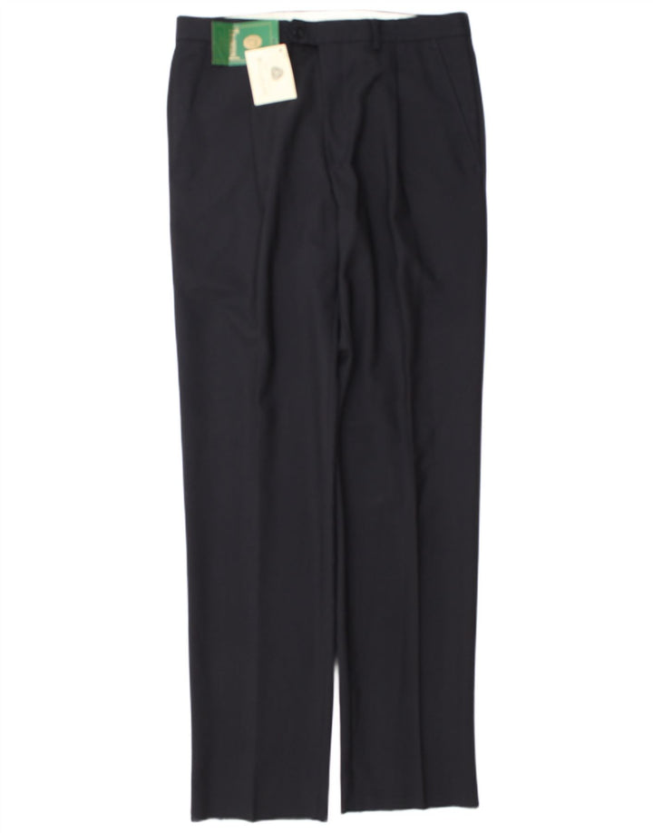 vintage Mens Pegged Suit Pantalon IT 48 Moyen W32 L34 Laine Bleu Marine