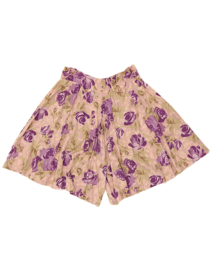 vintage Femmes Cullotes Shorts W28 Rose Moyen Floral