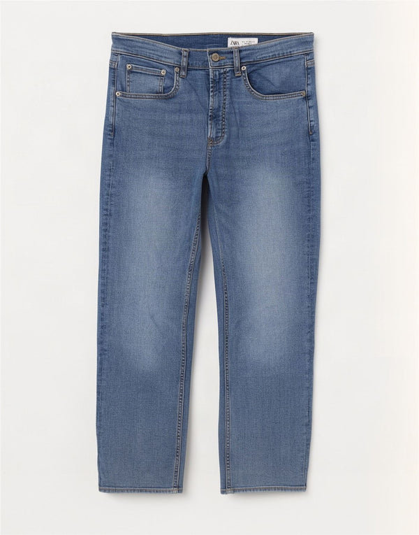 Zara Jean droit pour femme EU 40 Medium W30 L27 Bleu