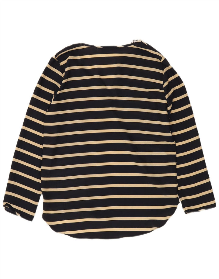 Zara Chemisier à manches longues pour femme UK 10 Petit bleu marine rayé