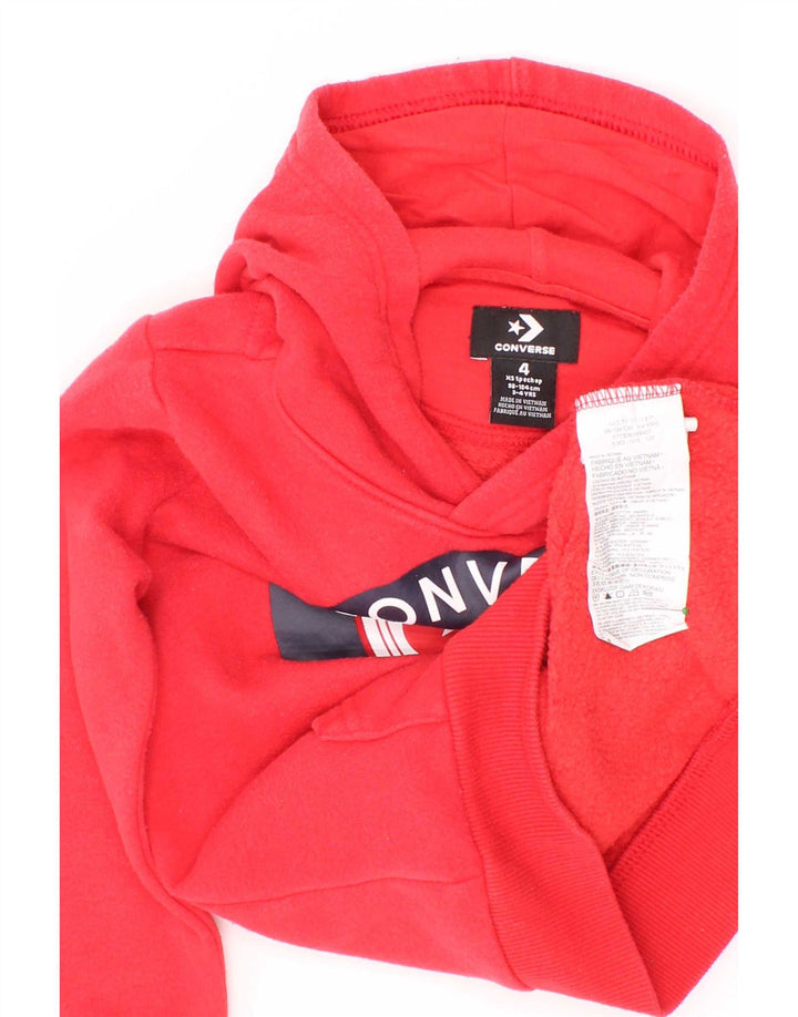 Converse Pull à capuche graphique pour garçon 3-4 ans Rouge Coton