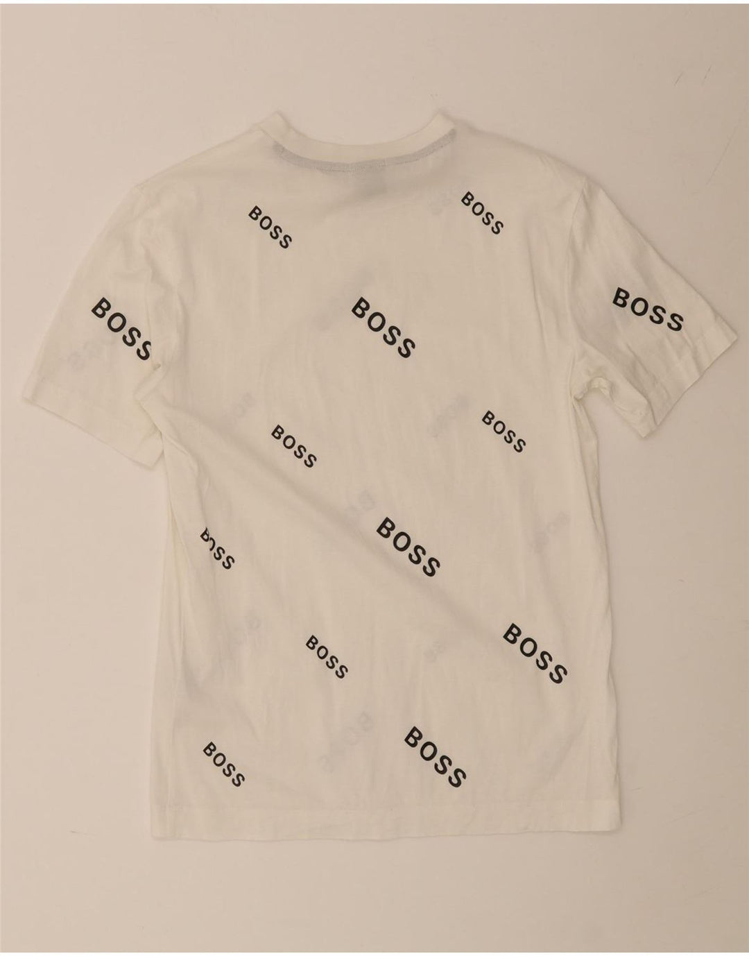 Hugo Boss Homme T-Shirt Graphique Haut Petit Blanc Coton