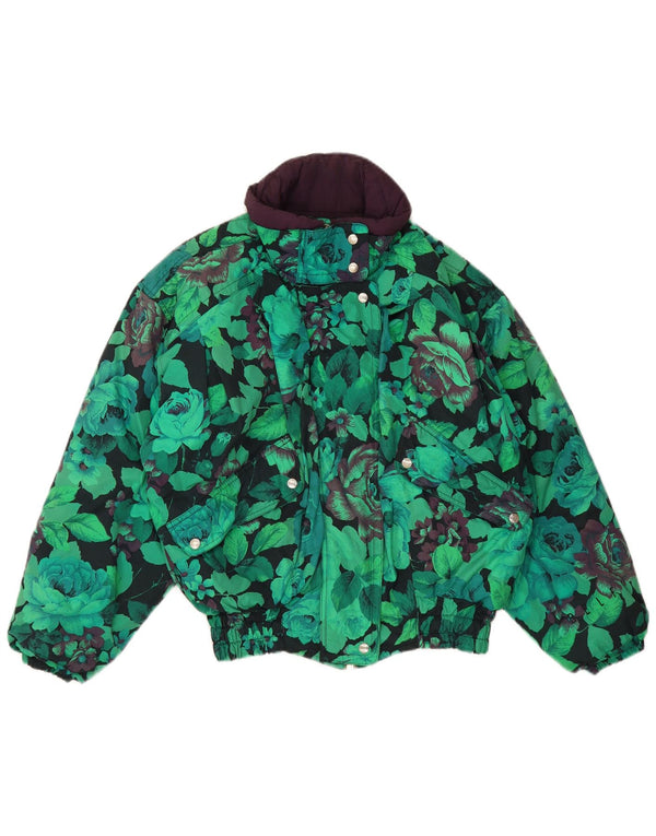 Belfe & Veste coupe-vent surdimensionnée pour femme UK 12 Nylon floral vert moyen