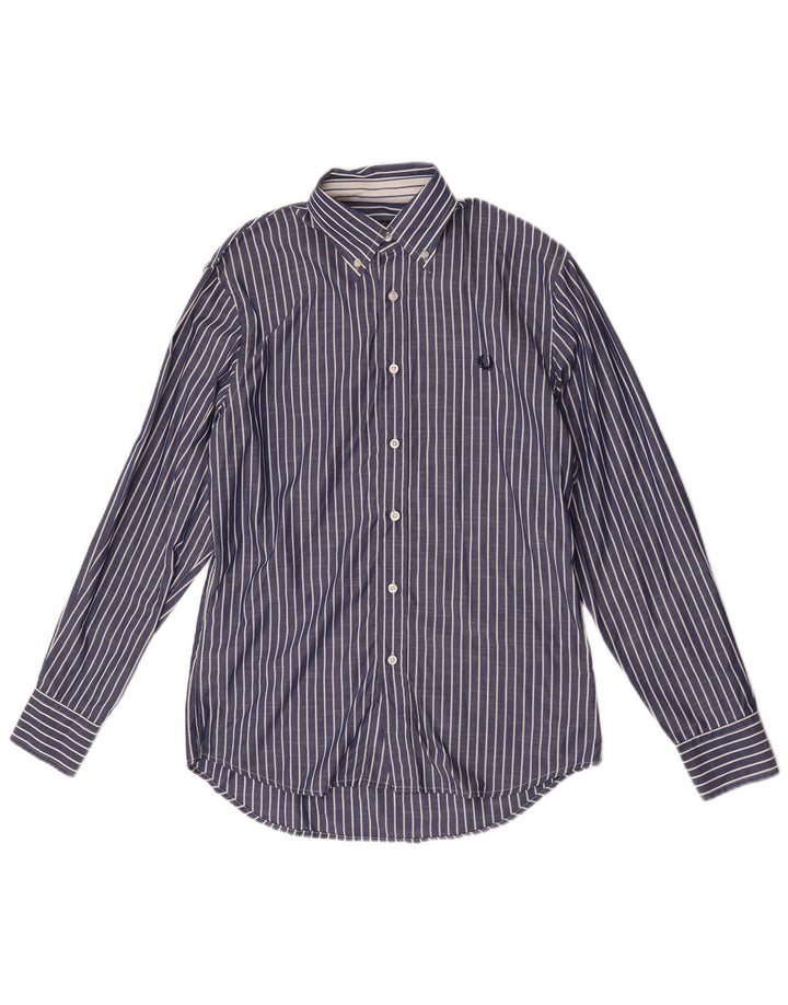Fred Perry Chemise Slim Fit Homme Bleu Moyen Rayé Coton