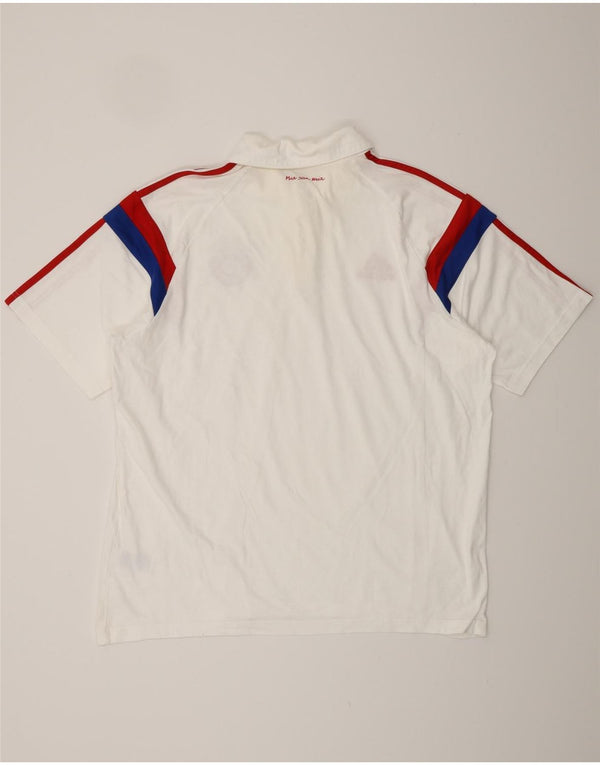 ADIDAS Mens FC Bayern Munchen Polo Shirt XL White Colourblock Cotton