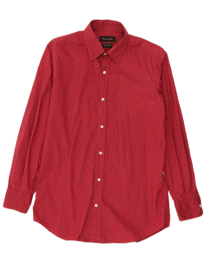 Massimo Dutti Chemise Homme Petit Coton À Pois Rouge