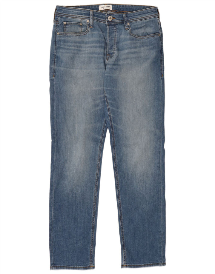 JACK & JONES Jean Droit Homme W31 L32 Bleu Coton