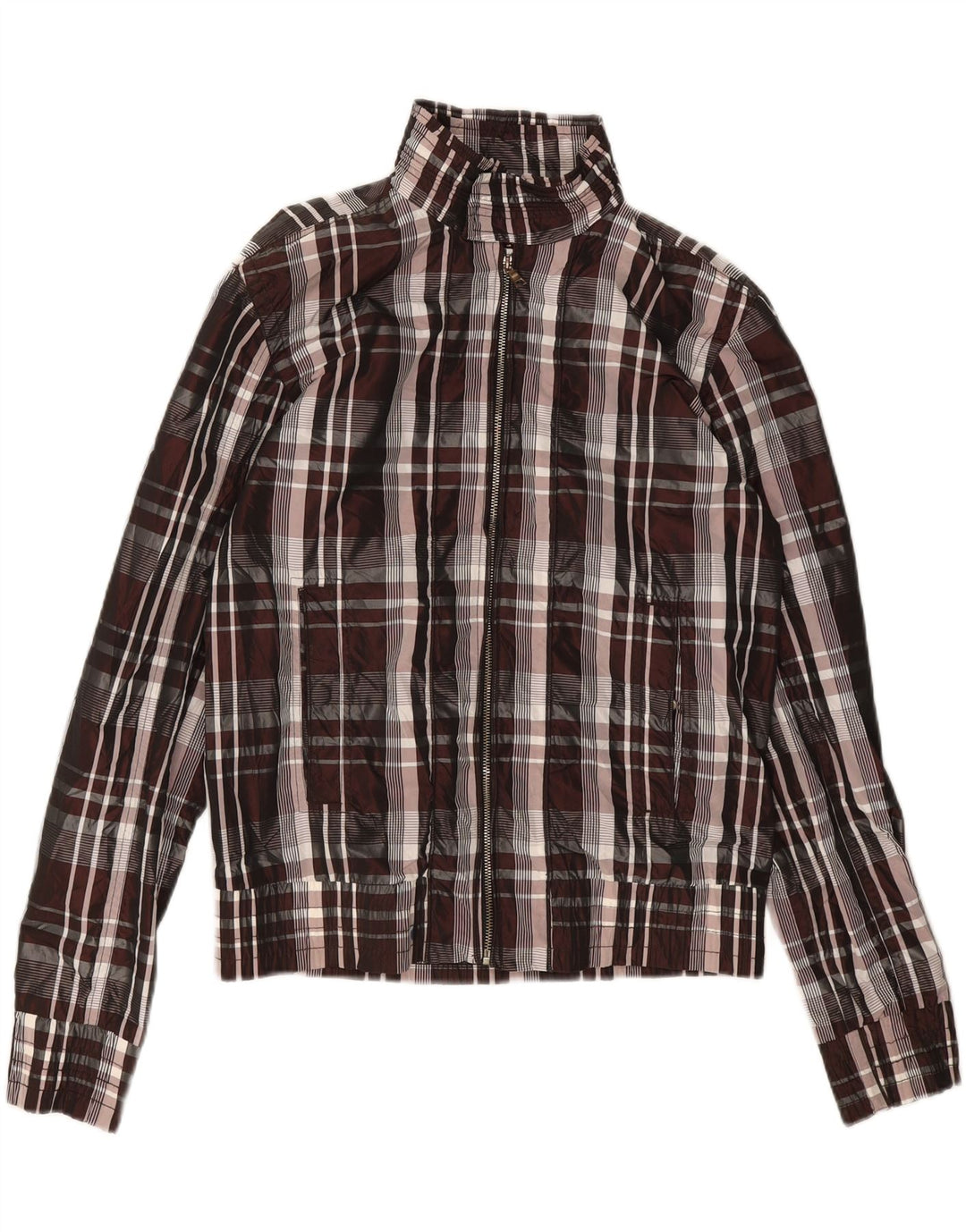 Zara Veste Bomber Homme UK 38 Medium Multicolore Check Nylon