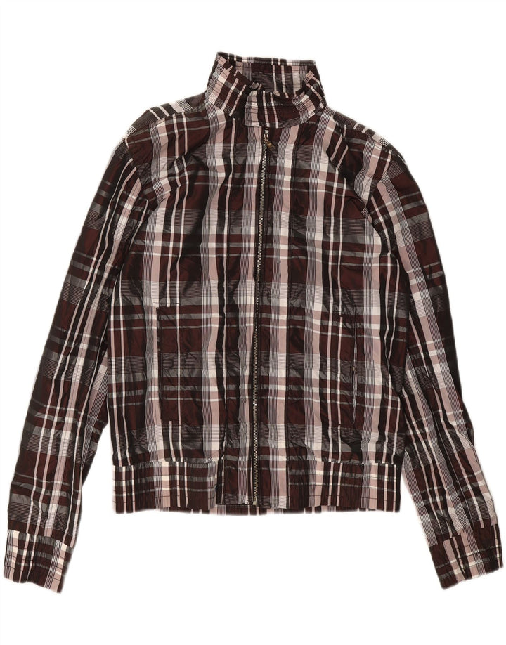 Zara Veste Bomber Homme UK 38 Medium Multicolore Check Nylon