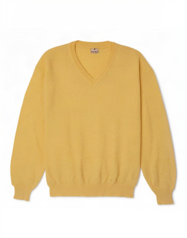 Adler Pull ample à col en V pour homme IT 50 Jaune moyen géométrique