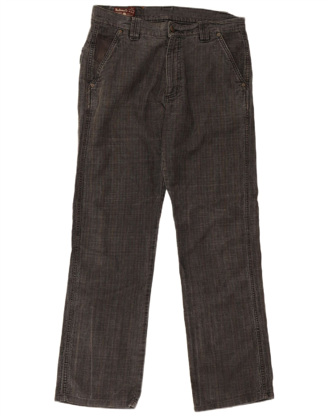 Marlboro Classics Pantalon Chino Droit Homme W33 L31 Gris Chevrons