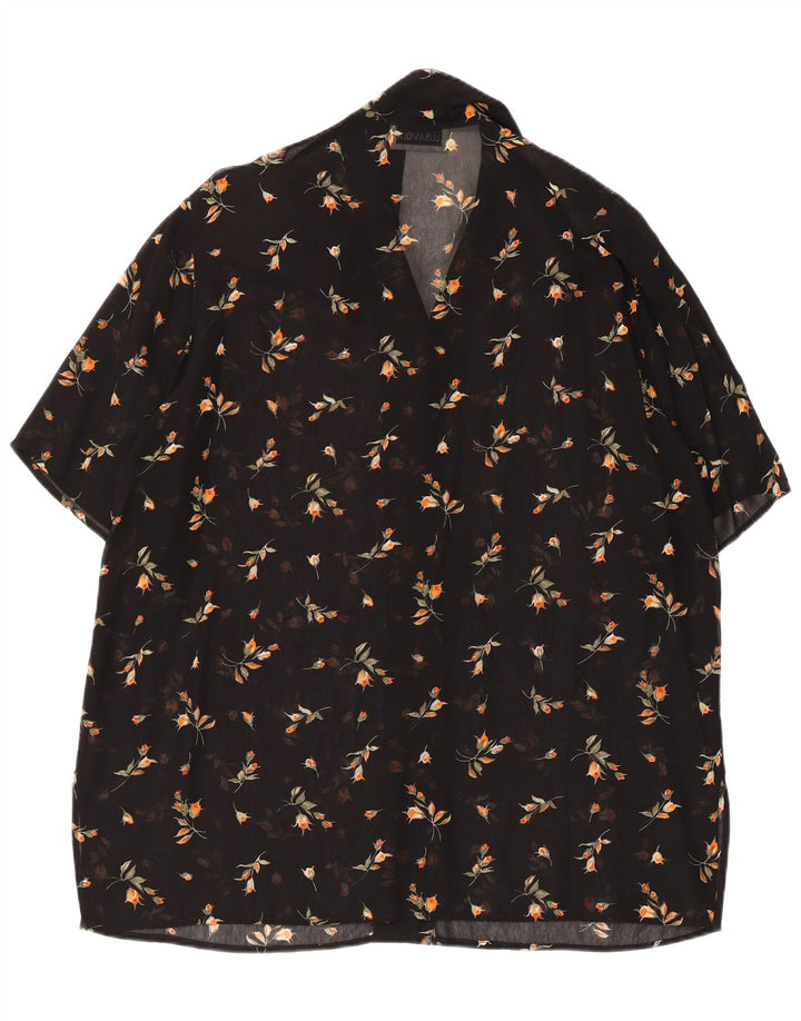 LUISA VIOLA Chemisier transparent pour femme UK 20 2XL Noir Floral