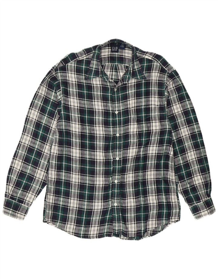 GAP Chemise Homme Vert Moyen Carreaux Lin
