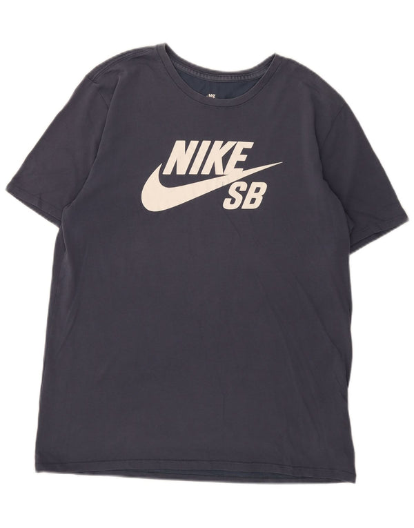Nike Hommes Dri Fit Graphic T-Shirt Haut Large Bleu Marine Coton