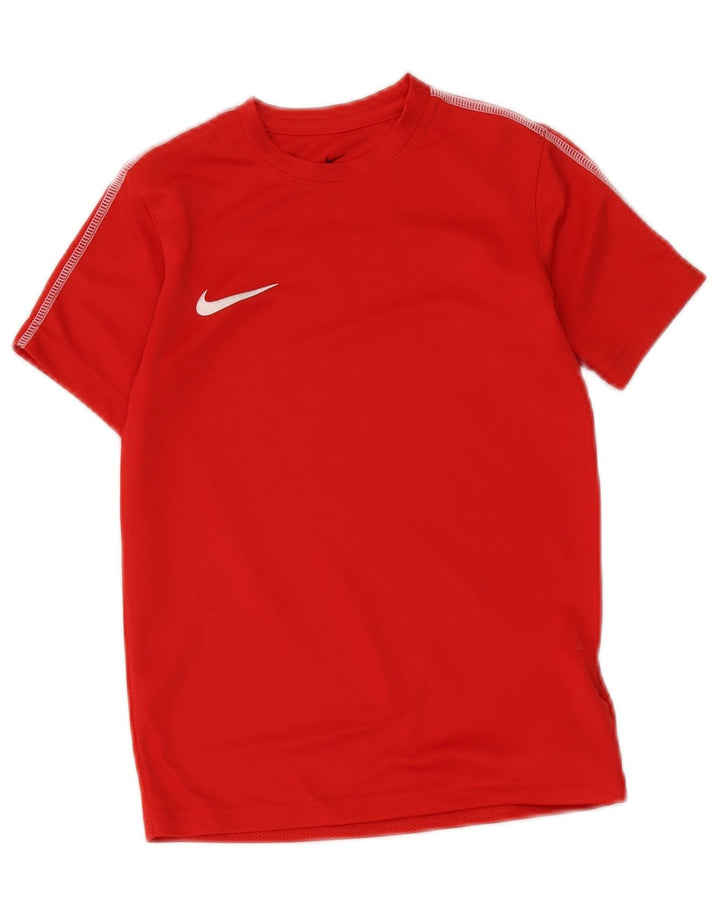 Nike Garçons Dri Fit T-Shirt Haut 8-9 ans Petit Rouge Polyester