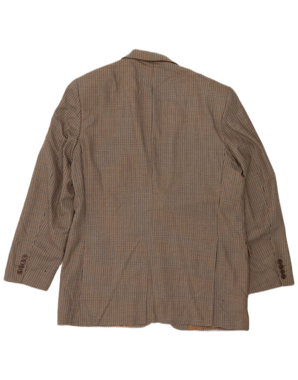 Marks & Spencer Veste blazer longue pour homme UK 42 Grand pied-de-poule beige