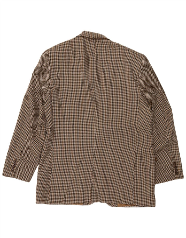 Marks & Spencer Veste blazer longue pour homme UK 42 Grand pied-de-poule beige