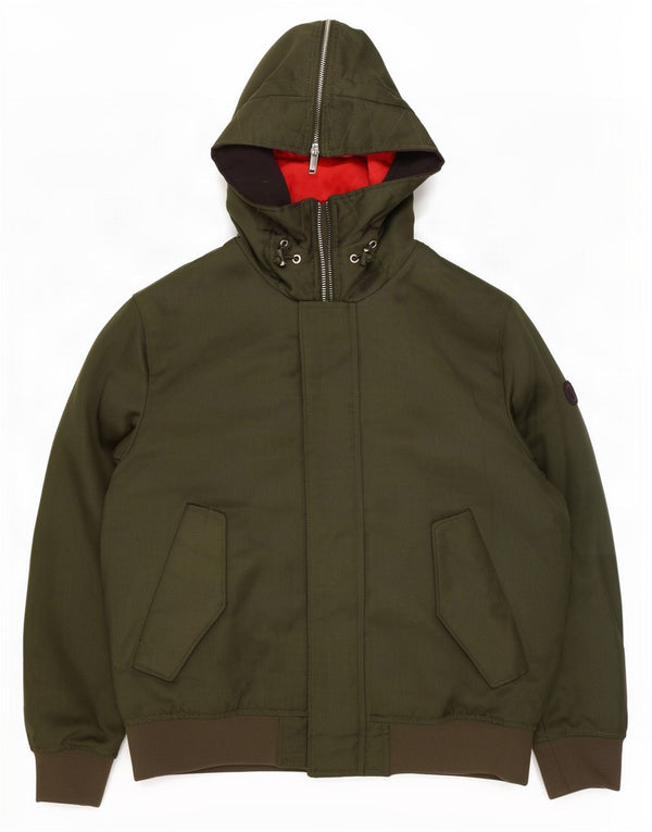 Armani Veste bomber à capuche pour homme UK 40 Large Kaki Polyester