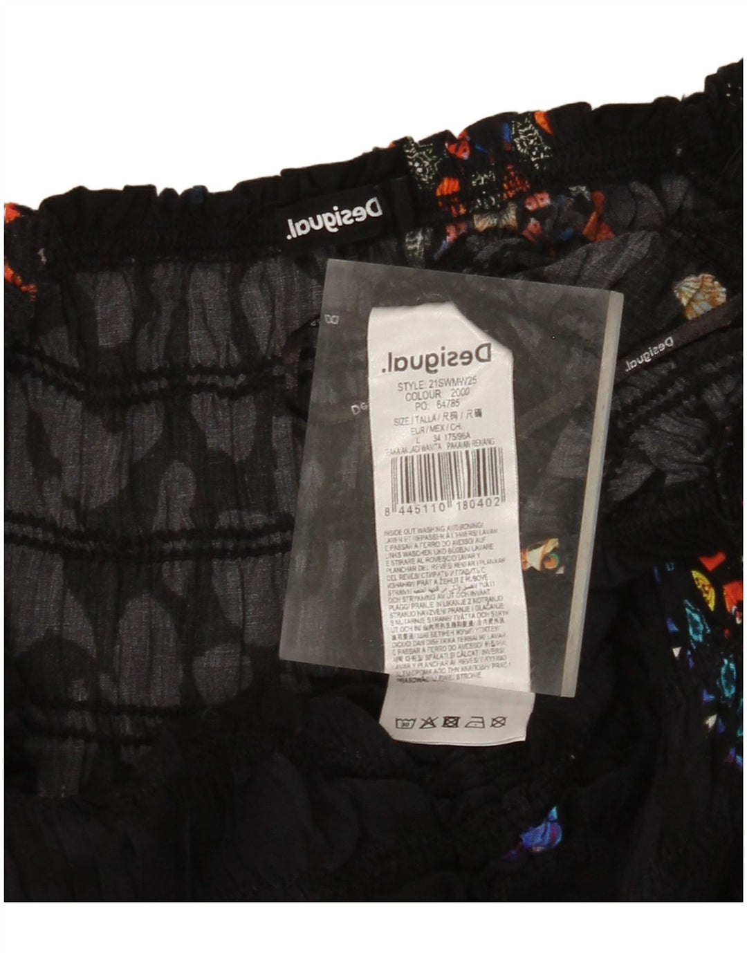 DESIGUAL Combinaison graphique sans manches pour femme UK 14 Large Noir Floral
