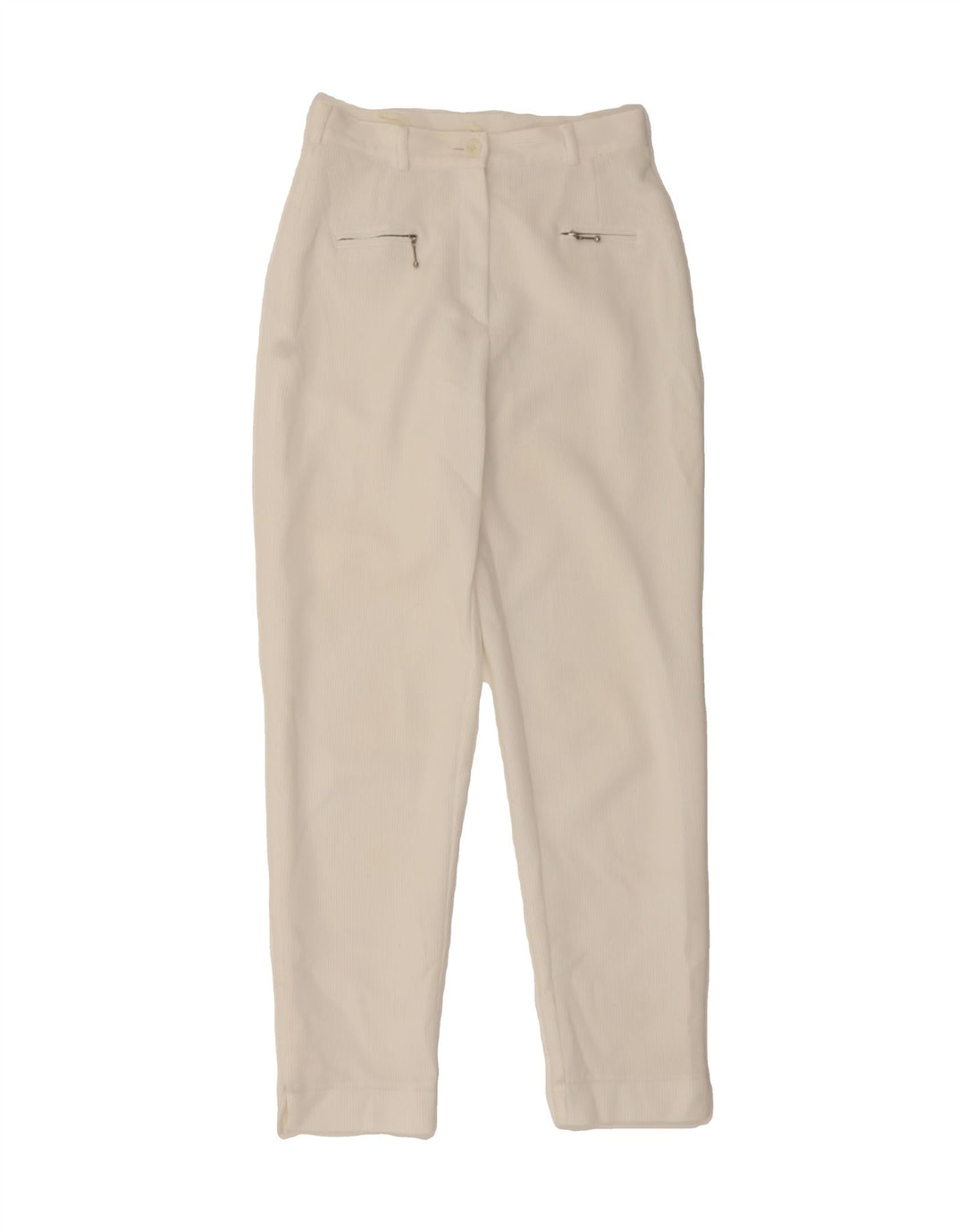 VINTAGE Womens Slim Casual Trousers W27 L30 White Vintage Vintage and Second-Hand Vintage from Messina Hembry 