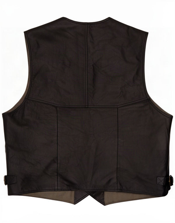 Via Cortesa Gilet en cuir pour homme 2XL Noir