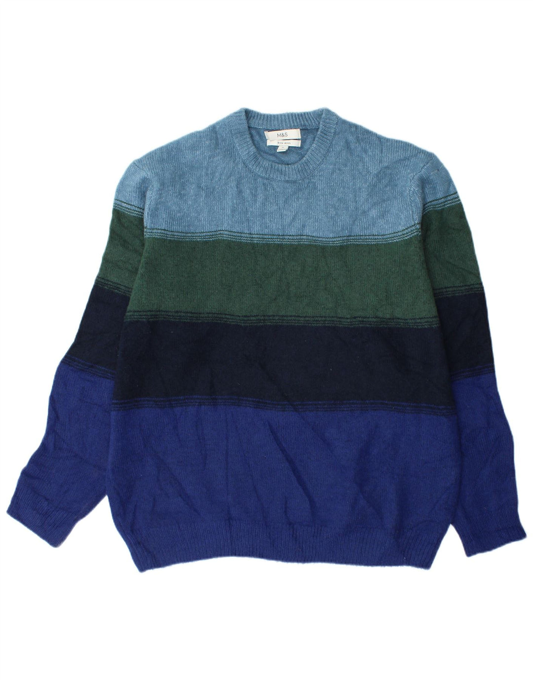 Marks & Spencer Pull col rond pour homme XL rayé multicolore