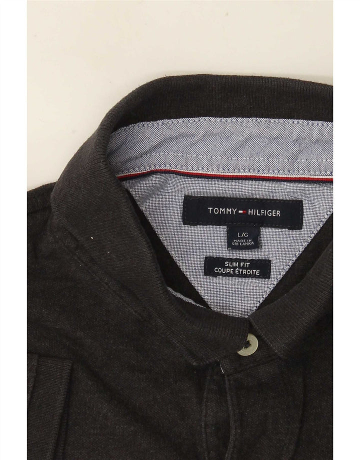 Tommy Hilfiger Polo slim fit pour homme, grand gris