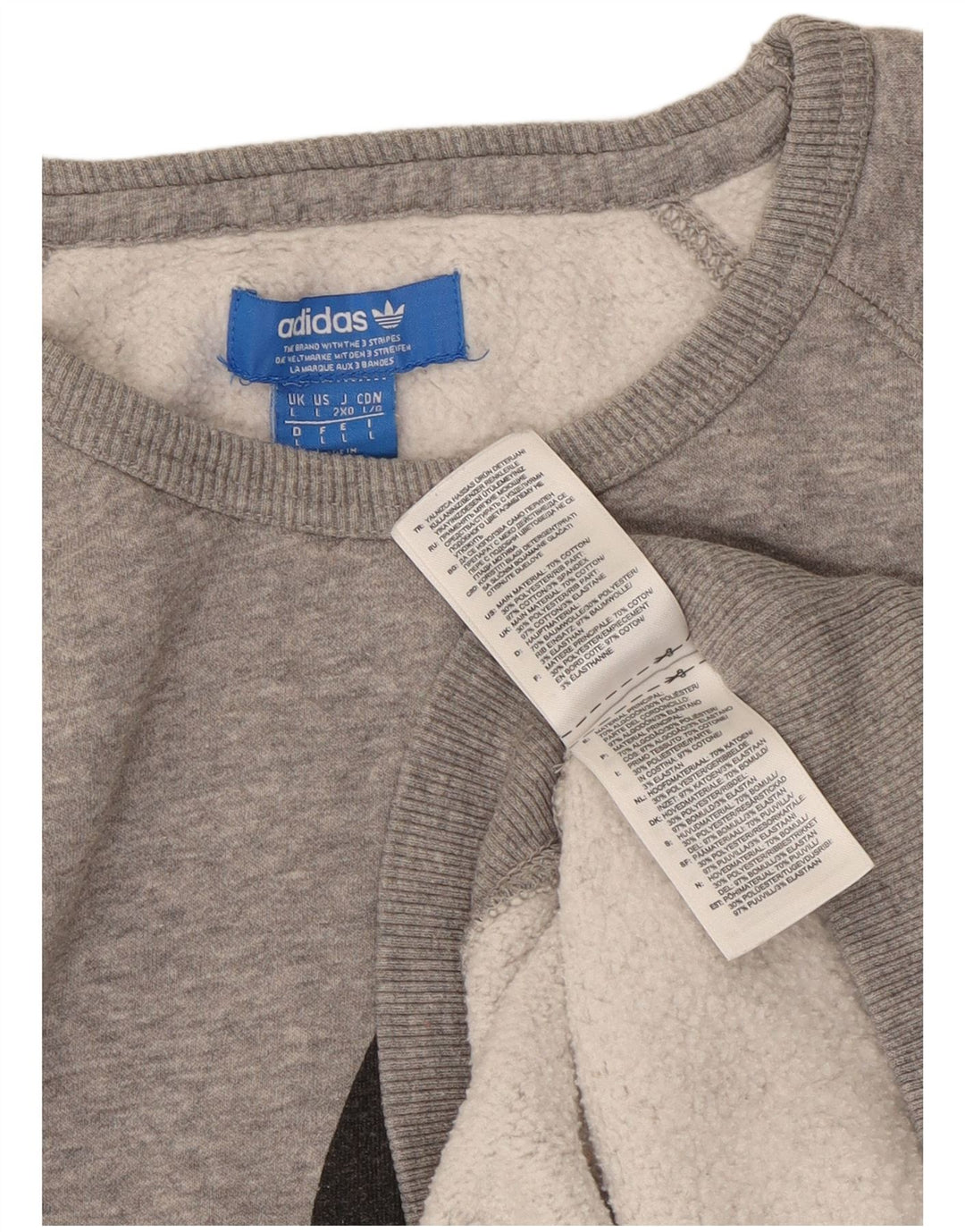 ADIDAS Sweat-shirt graphique pour hommes, grand coton moucheté gris