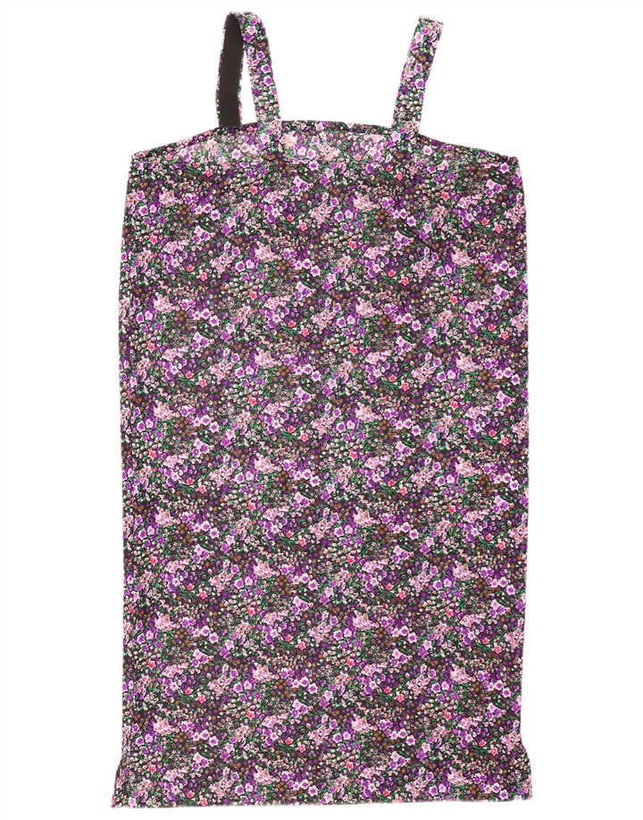 vintage Womens Sundress UK 14 Grand Floral Multicolore