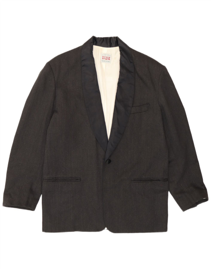 Sisley Veste Blazer 1 Bouton Homme UK 38 Gris Moyen Polyester