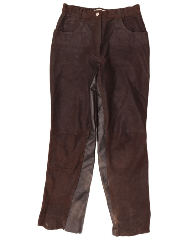 HELLINE Pantalon taille haute pour femme UK 14 Medium W28 L31 Marron Colourblock