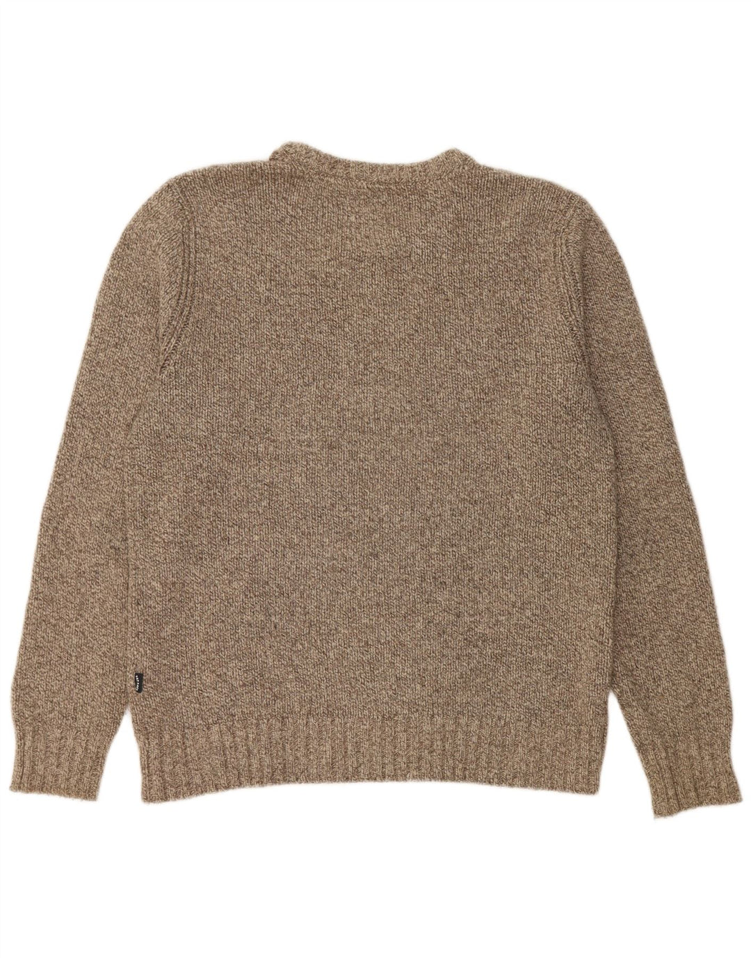 Fat Face Pull Col Ras du Cou Homme Gris Moyen Laine Mouchetée