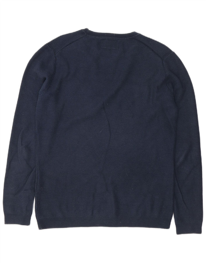 Superdry Pull ras du cou pour homme en coton bleu marine Petit