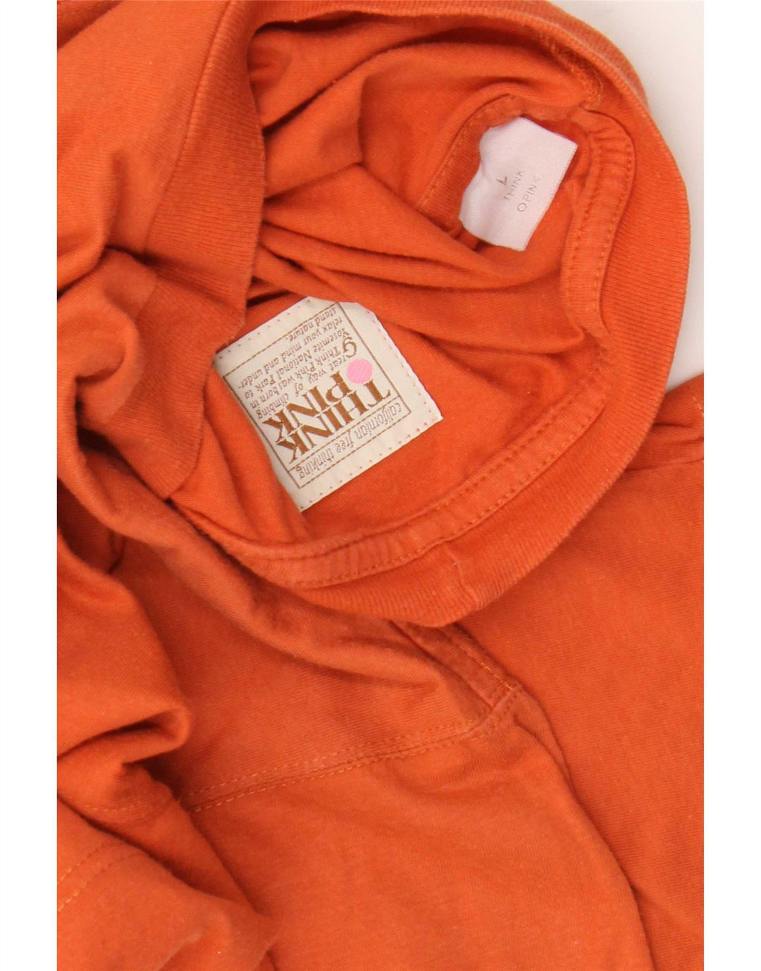 Think Pink T-Shirt Homme Haut Large Orange Coton