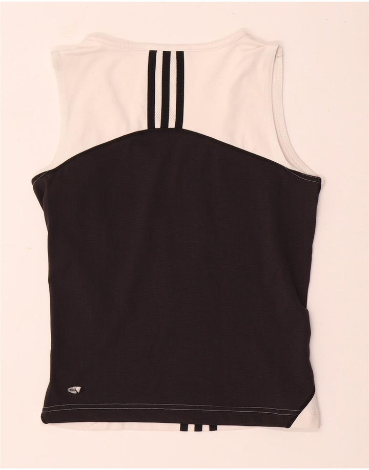 Adidas Débardeur Femme UK 12 Medium Blanc Colourblock