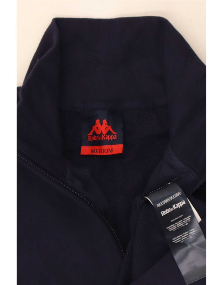 Kappa Sweat-Shirt Graphique à Col Zippé Homme Bleu Marine Moyen Coton