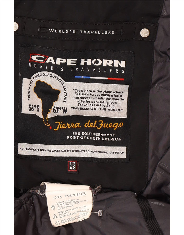 Cape Horn Manteau coupe-vent à capuche pour homme IT 48 Medium Noir Polyester