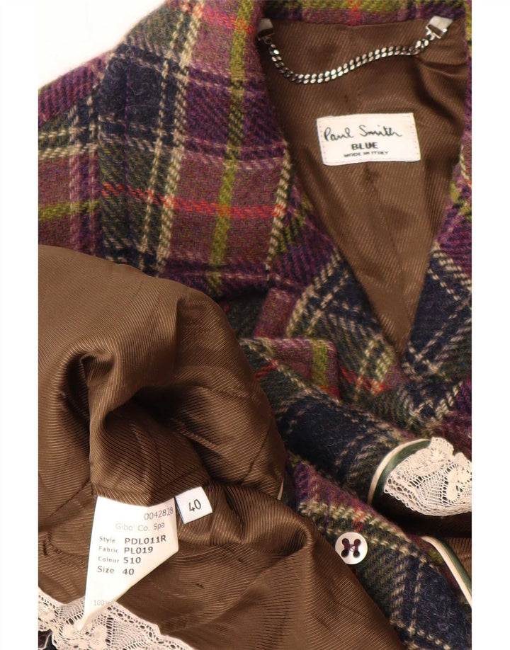 Paul Smith Veste blazer à 3 boutons pour femme EU 40 Plaid multicolore moyen