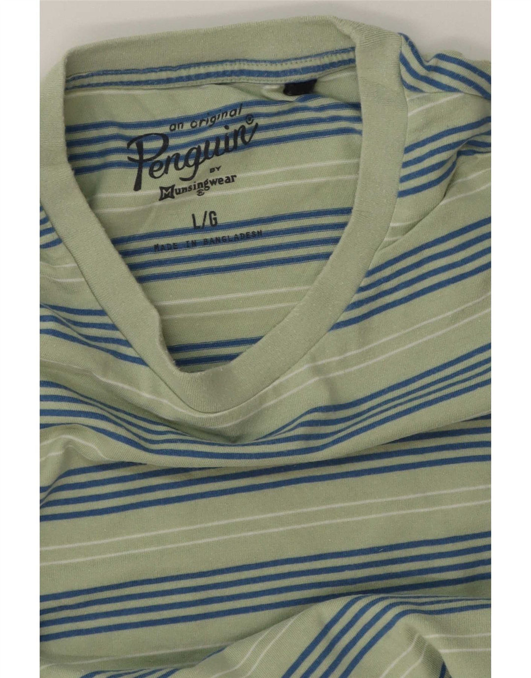 Penguin T-Shirt Homme Haut Large Rayé Vert