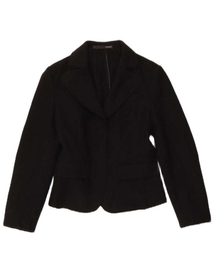 Paoloni Femme Veste Blazer IT 42 Laine Noir Moyen