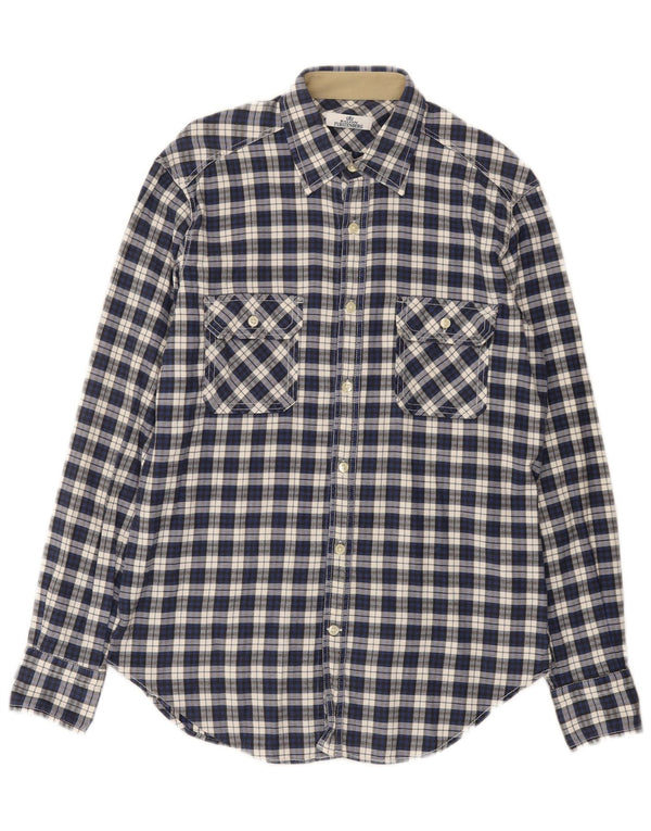 Egon Furstenberg Chemise en flanelle homme Taille 40 15 3/4 Plaid bleu moyen