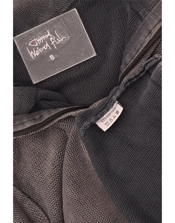 WEIRD FISH Sweat-shirt à col zippé pour homme Petit gris en coton color block