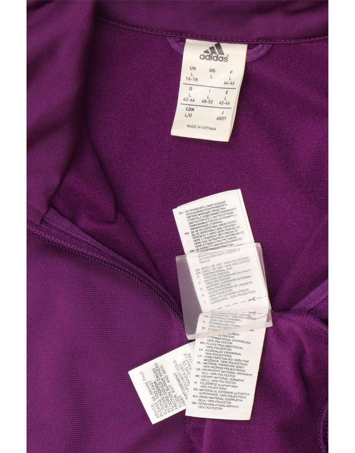 Adidas Veste de survêtement pour femme UK 16/18 Large Violet Polyester