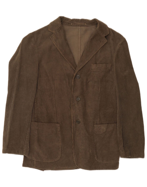 Alberto Aspesi Veste blazer en velours côtelé à 3 boutons pour homme UK 38 Marron moyen