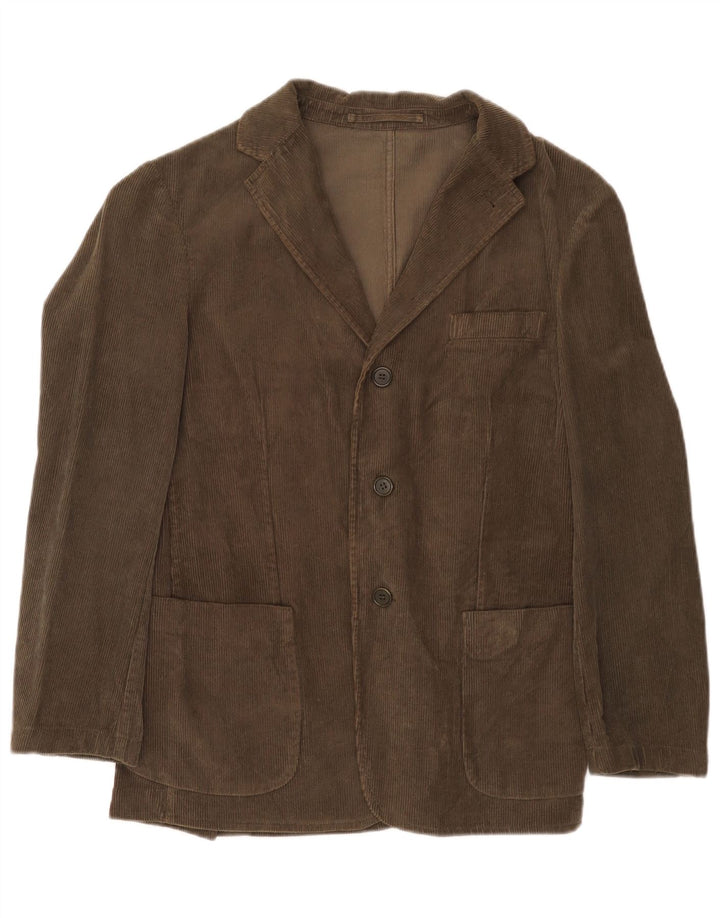 Alberto Aspesi Veste blazer en velours côtelé à 3 boutons pour homme UK 38 Marron moyen
