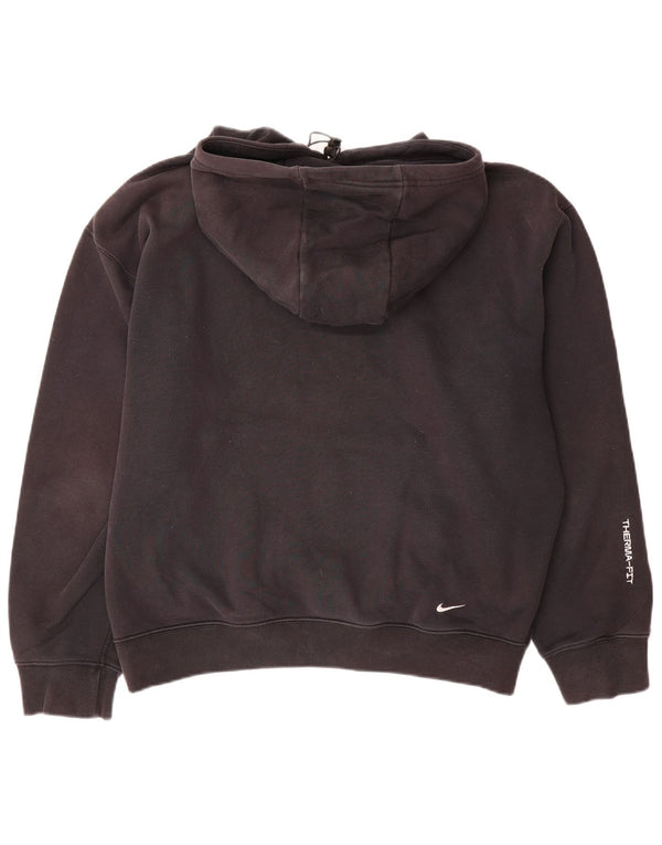 Adidas Pull à capuche coupe ample Therma-Fit pour homme en coton noir moyen