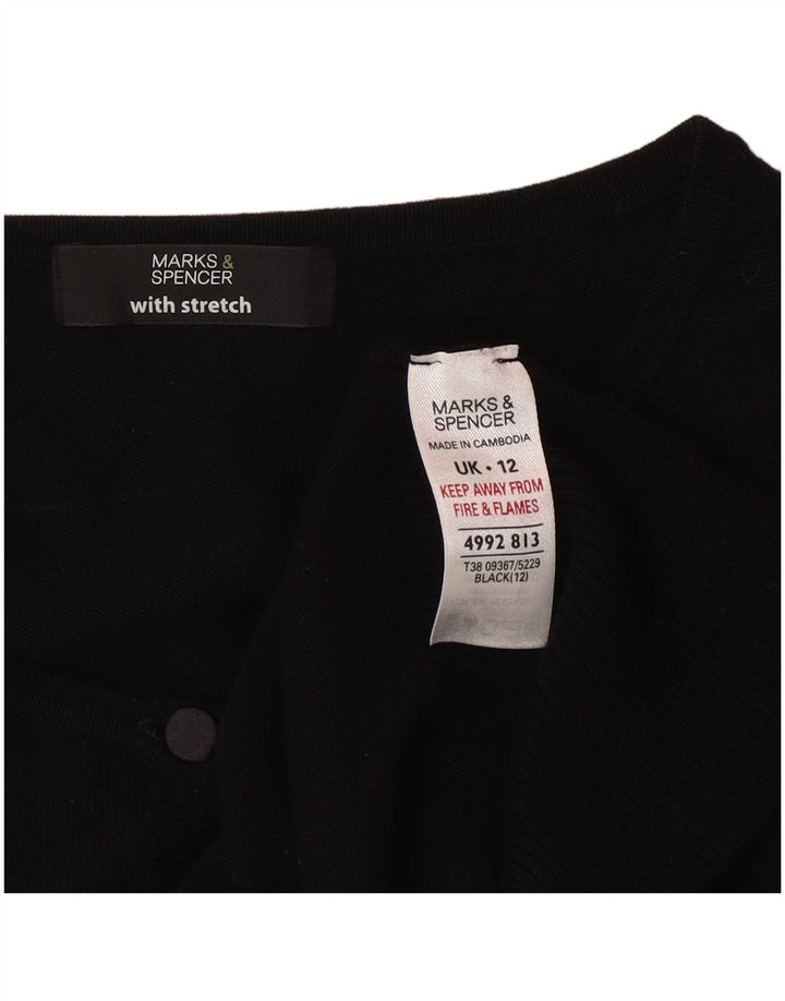 Marks & Spencer Pull Cardigan Femme UK 12 Medium Noir Viscose