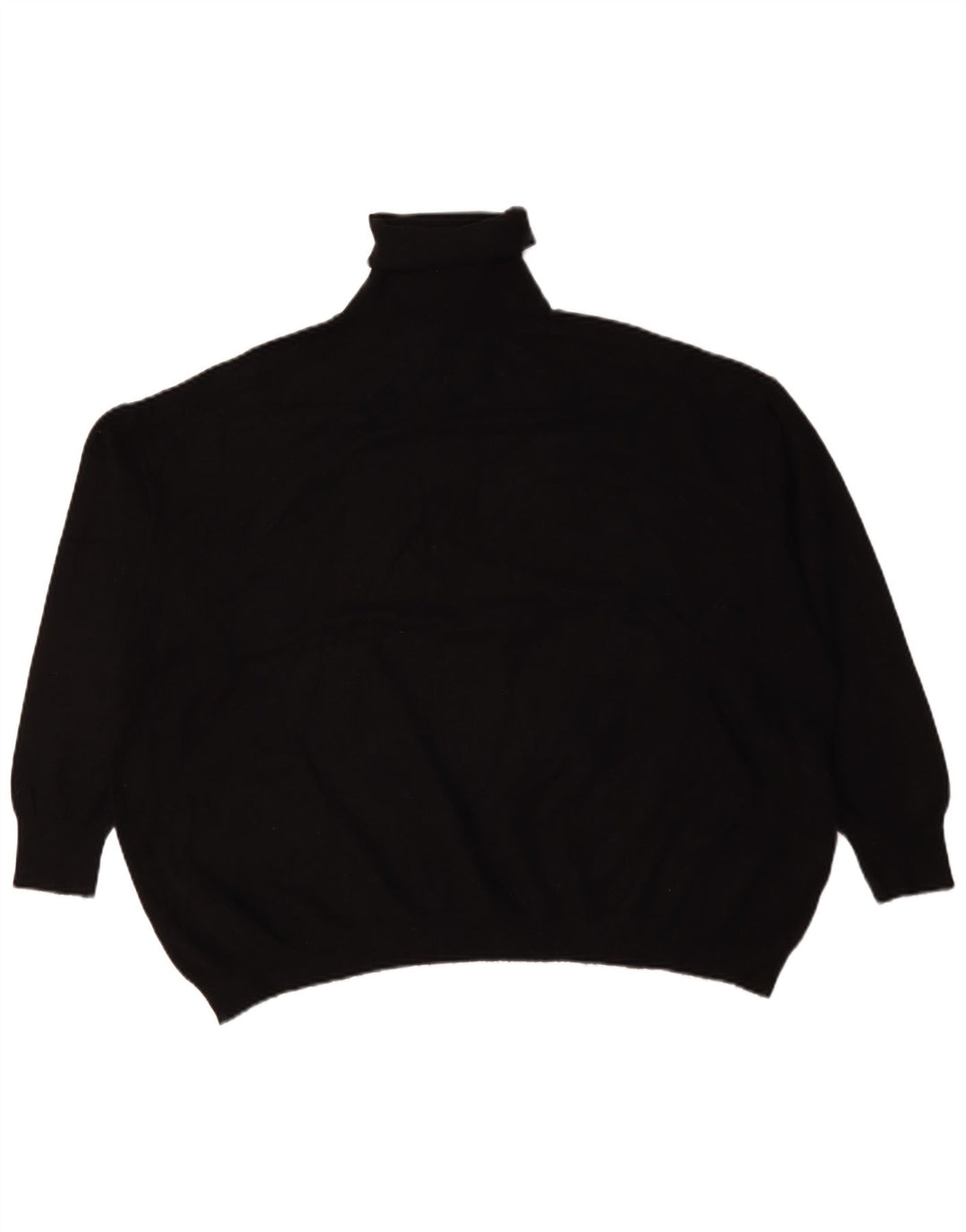 Zara Pull surdimensionné à col roulé pour femme UK 14 Viscose noir moyen