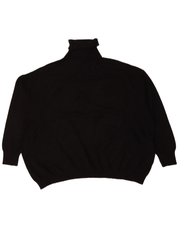 Zara Pull surdimensionné à col roulé pour femme UK 14 Viscose noir moyen