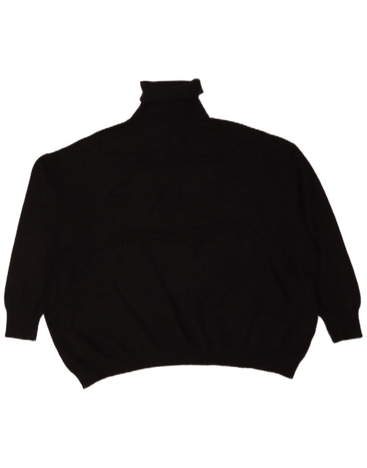 Zara Pull surdimensionné à col roulé pour femme UK 14 Viscose noir moyen